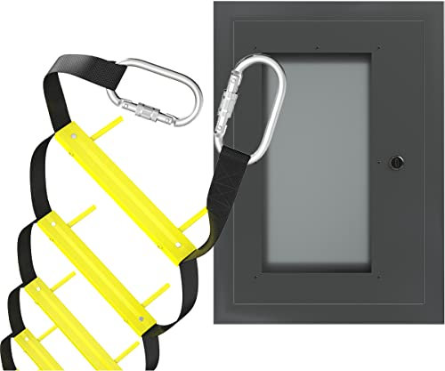 LVSEWOA Reusable Fire Escape Ladder | Climbing Anchors Included | Rope Ladder Fire Escape For Homes 3rd Floor | Portable, Foldable & Compact | Emergency Ladder For Balcony & Window Escape