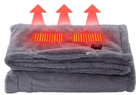 Teksome Electric Blanket | 59x33.5 Inch Warm Nap Blankets,Poncho Wrap, Adjustable Electric Lap Blanket Throw, Breathable Wearable Blanket for Outdoor