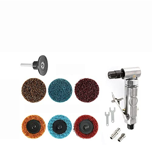 Kit de martillo neumático, Mini amoladora de ángulo de aire portátil 1/4, pulidora neumática de 90 grados, máquina de grabado con discos de lijado, Kit de herramientas Herramientas neumáticas(With 45p