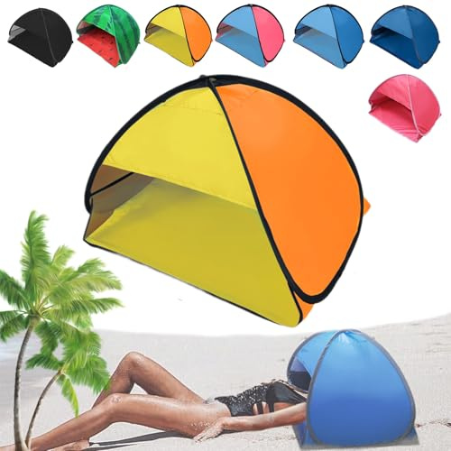 Mini Head Sun Shelter Tent, Mini Kopfzelt, Tragbarer Wasserdichter Strandmuschel Pop Up Strandzelt, Sonnenschutz FüR Gesicht, FüR Outdoor Picnic Strand Camping (Orange,L)