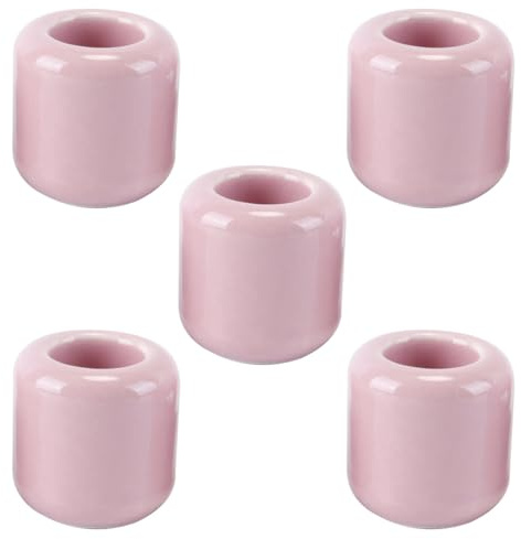 Orivin 5 st rosa mini keramiska klockspelsljusstakar för ritualer, trollformler, Wicca-tillbehör, altardekor, resevänliga små ljusstakar för hemmet