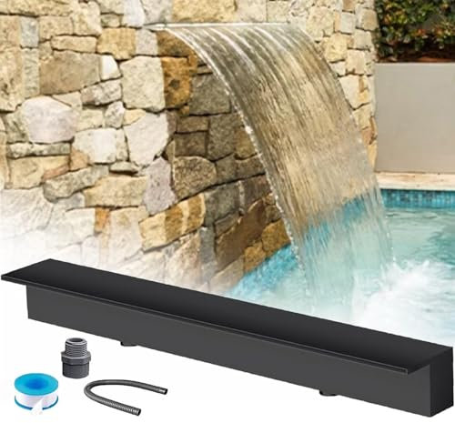 Kit de fontaine cascade de piscine moderne – Design mural élégant pour décoration extérieure