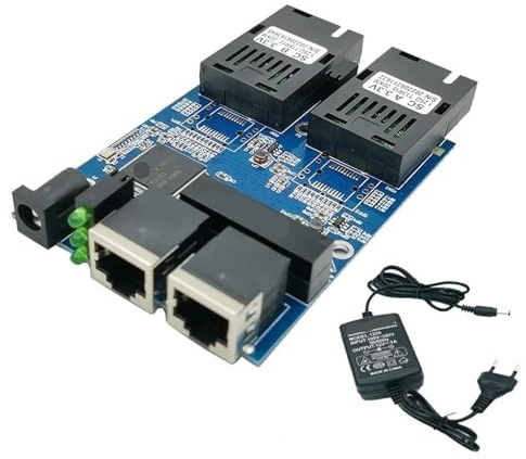 NOZLIHMH Gigabit Ethernet Faser Schalter 2 RJ45 2 SC Faser Optischen Medien Konverter 2RJ45 Ethernet 10/100/100 0M(1PCS no Power Supply)