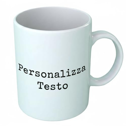 Overthetee, Tazza Personalizzabile con testo, ceramica premium, stampa all over sublimata, idea regalo, microonde e lavastoviglie, 9,5cm x 8cm, made in Italy