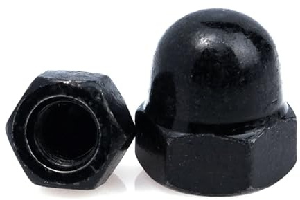 Tuercas cónicas de acero inoxidable, Tuercas ciegas de acero al carbono M3-M12 Multicolor(Black,M12-1pcs)