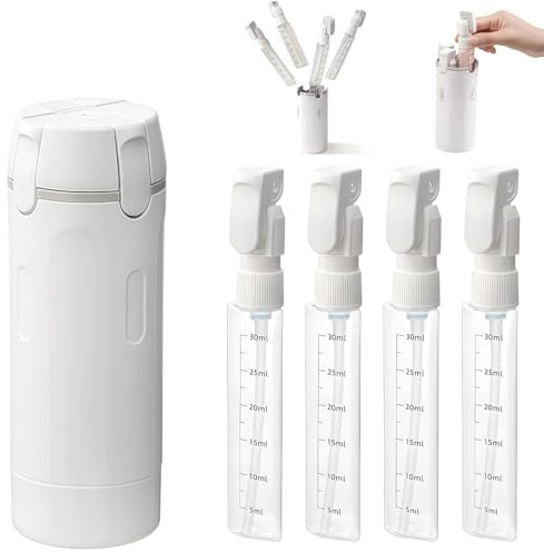 Generisch 4 in 1 Travel Bottles for Toiletries – Refillable, Leak Proof, Portable Containers for Shampoo Lotion Conditioner Cream, Push-Down Dispenser, for Flights Gym Bag Weekends Away