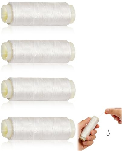 4 Rolls Elastic Sea Fishing Line Clear, Strong invisible thread clear string portable Fishings Accessories,fishing wire for hanging crafts(200m 1 Rolls,0.2 Mm)