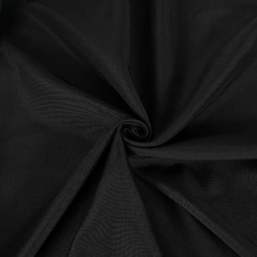 Tela Por Metros 100% Negro Delgado Algodón 100cm x 152cm - Para Algodón Puro Tela De Forro Decorativa Textiles Manualidades Bordado Costura Confección