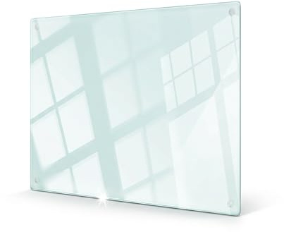 Concept Crystal Tabla de cortar grande de cristal templado transparente 60x52 cm. Protector de encimera de cocina ultrarresistente