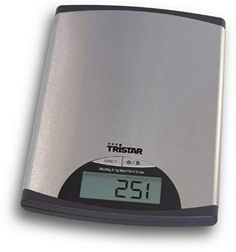 Tristar KW-2435 - Báscula de cocina con panel de control digital, plateado