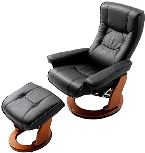 Presidente robas Lund Comfort Hamilton con el taburete de cuero marrón / Negro / crème 83 x 85-110 x 105 cm 64026BN5