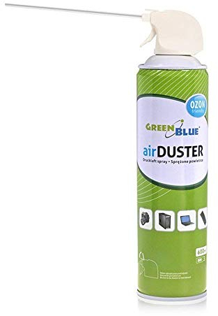 Green Blue Druckluftspray 600ml | Air Duster mit Pistolen-Zerstäuber & Sprühröhrchen | FCKW-frei zur kontaktlosen Reinigung von Elektronik Tastaturen Kameras u.v.m.