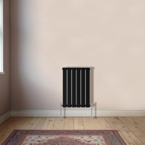 NRG Black Horizontal 600x408mm Single Flat Panel Radiator Central Heating for Bathroom/Kitchen/Living Room