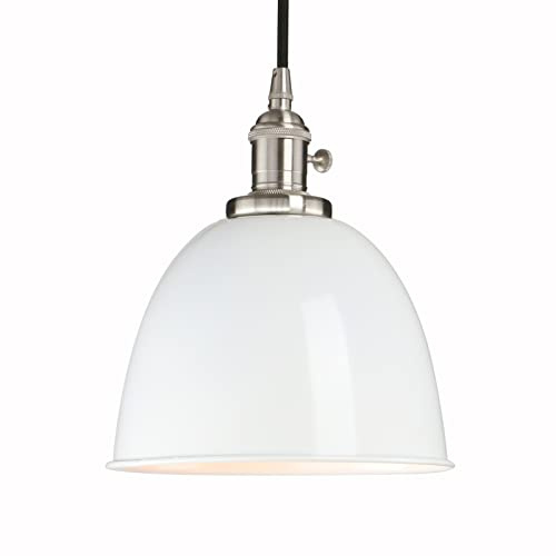 Phansthy Pendelleuchten Hängelampe,Esstisch Vintage Weiß Industrial Metall Lampenschirm Hängeleuchten,Küchenlampen Hängend Vintage, Hängelampe Esstisch, Pendelleuchte im Landstil (Weiß)