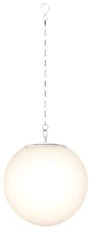Star Trading Solar Dekoration Globy 30cm, Warmweiß LED, 35/70 Lumen, Dämmerungssensor, Hängende Garten Kugel, Außenleuchte, Weiß