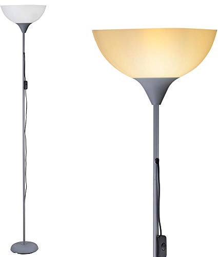 BAKAJI Lampada da Terra Piantana Design Moderno In Metallo con Paralume E27 Max 40W Altezza 180cm per Casa Salotto Camera letto (Paralume Ovale)