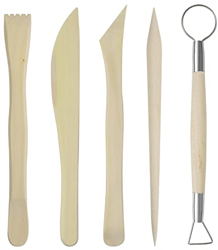 Colexy 5 Pezzi Ceramiche di Attrezzi Sculpting Tool per Modellare e Intagliare, Strumento per Modellare l’Argilla, Legno Ceramica Sculpting Tools Set per Professionisti, Artisti o Principianti