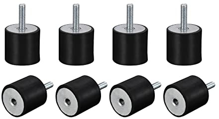 sourcing map Gummi-Halterungen, 8 Stück, M5 männlich/weiblich, Vibrationsisolator, Stoßdämpfer, für Garage, Motor, Luftkompressor, Auto, Boot, Spulen, D20 mm x H15 mm