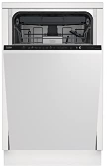 Beko DIS48120 - Lavavajillas integrable, Serie BEYOND, 45cm ancho, Clase Energética E, 8 programas/11 cubiertos, 3ª bandeja, Display digital, Inicio diferido