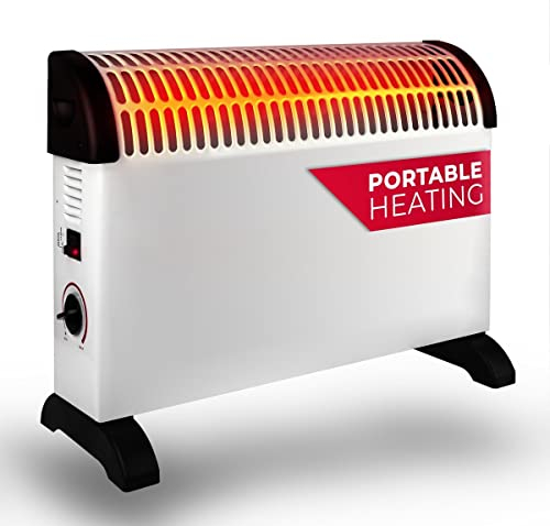 alpina Konvektor Heizlüfter 1500W – Elektrischer Heizkörper Freistehend – Heizstrahler mit Einstellbarem Thermostat – Elektroheizung für Innenräume – 50 x 18 x 33 cm – Weiß