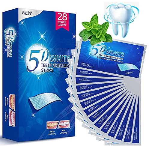 Teeth Whitening Strips, 28 Whitener Strips Effective Teeth Reduced Sensitivity, Clean Teeth Safely, Stains Remover for Coffee, Wine, Tobacco (14 Treatments)