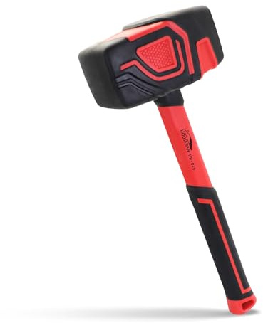 HOUSERAN Mallet, 36 oz Mallet Hammer, Soft Face Hammers, Rubbers Hammers, Rubber Mallets Hammer, Rubber Mallets For Woodworking, Crafts, Jewelry Making, Red and Black(1011g)