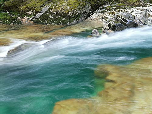 THISIT kit per dipingere con i numeri,Fiume,ruscello,corso,pietre,muschio,velocità-40 * 50 cm senza cornice