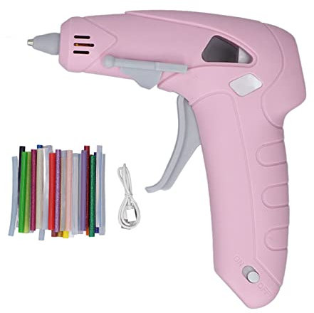 Pistolet à Colle sans Fil, Mini Pistolet à Colle Chaude, Kit de Pistolet à Colle Chaude Rechargeable par USB avec 30 Bâtons de Colle, Pistolet à Colle Anti-goutte à Préchauffage