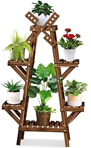 Support de fleurs moulin à vent support de plante en bois Pot étagère de plante durable support de pot de fleur support de rangement support de plante décoration extérieure pour balcon pelouse p