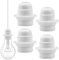 TANCUDER 4 Pz Portalampada E27 in Plastica, Portalampada E27 Bianca Vintage Resistente al Calore, Porta Lampadina E27 Isolante 250V 4A con Attacco per Cavi 0.5~2.5mm Adatto per Museruola a Vite E27