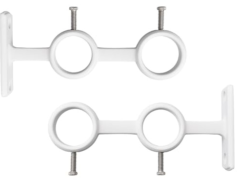 INCREWAY Soportes Ajustables para Barra de Cortina - Dobles Resistentes Circulares (Blanco)