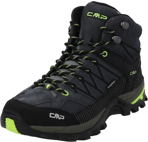 CMP Herren Rigel Mid Trekking Shoes Wp Walking Shoe, Grau Gelb Fluo, 43 EU