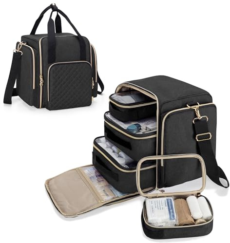 Luxja Medizinische Tasche Groß, Schwarz