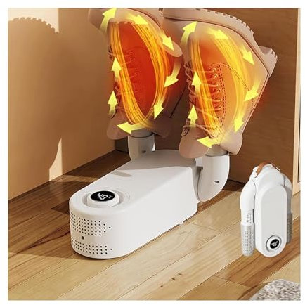 Séchoir Sèche-chaussures portable, sèche-chaussures électrique avec ventilateur thermique, conception pliable portable et minuterie, chauffe-bottes pour chaussures, gants, chapeaux, chaussettes