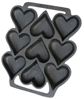 Cast Iron Cute Lovely Heart-Shape Cake Mold Muffin Pan Wear-resistant Stuffed Pancake Lightweight Baking Tray Kitchen Supplies
