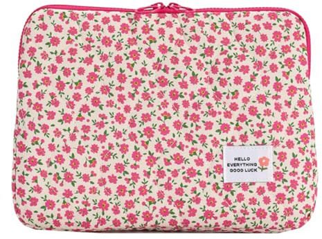 Jiqoe Schöne Laptop Hülle - Praktische Tasche Mit Blumenmuster für Notebook Computer - Blumen Druck Tragetasche