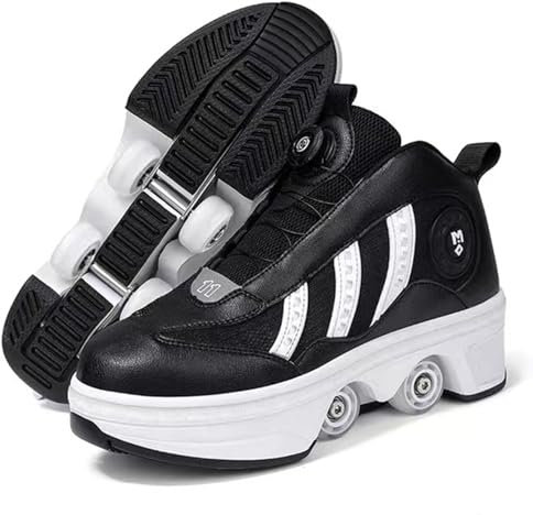 Shoes with Wheels, Roller Skates, Skateboard Shoes, Children's Shoes with Wheels, Skate Shoes, Wheels Shoes, Sports Shoes, Running Shoes, Trainers with Wheels for Girls and Women,Noir-35