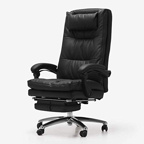 Home-Arbeitsstuhl, Leder-Bürostuhl mit Fußstütze und dicker Polsterung, Home-Office-Möbel, hohe Rückenlehne, schwarzer, drehbarer Computerstuhl, Boss-Stuhl (Farbe: B, Größe: B), interessant To pursue