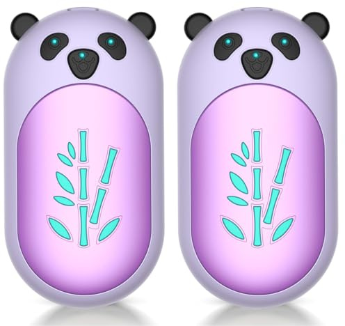 AI Hand Warmers Rechargeable 2 Pack, 6000mAh Electric Hand Warmer Reusable, 20Hrs Long Heating, Portable Pocket Heater Handwarmer for Women Men, Outdoor Camping, Ski Equipment(Purple)