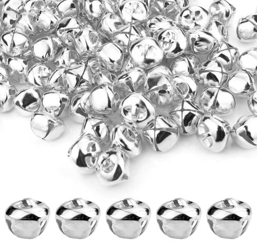 50 Pièces Clochettes, Grelots Clochettes, Mini Clochettes, 20mm Grelots en Métal, Cloches de décoration de Noël, Petites Clochettes, pour Décoration de Noël, Festival,Bricolage, Fabrication de Bijoux