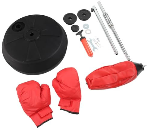 Cosiki Boxsack, Boxsack mit Ständer, Verstellbarer Vertikaler Boxsack mit Ständer, Boxsack mit Ständer für Erwachsene, Inklusive Handschuhen für und Erwachsene, Übungsfitness