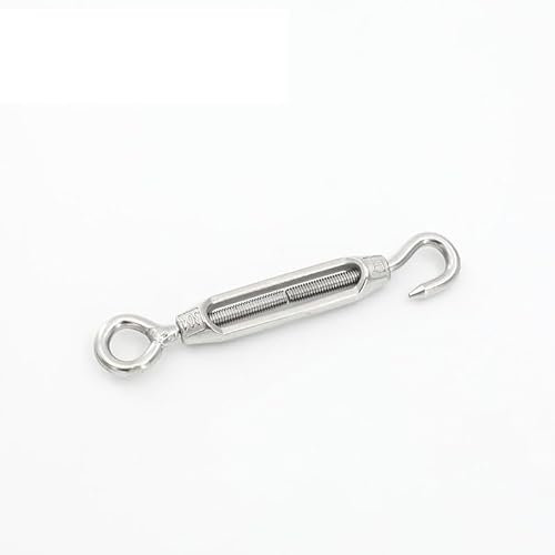 HESHUWEN Drahtseilklemme 1 Stücke M4 M5 M6 M8 M10 Edelstahl 304 Einstellen Kette Rigging Haken & Auge Spannschloss Draht Seil Spannung Gerät Linie Seilklemme(M4,Eye and Eye)