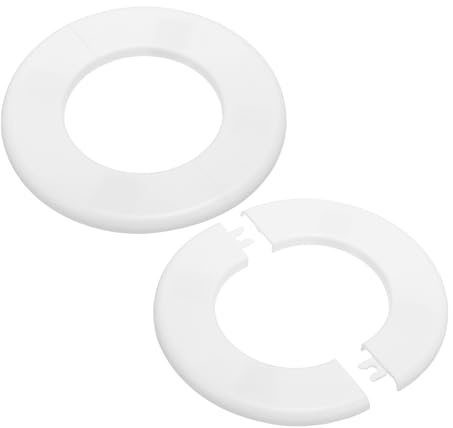 PATIKIL Flangia Divisa a Parete, 78mm Copriforo con Piastra Autoadesiva Rotonda in ABS Copri Tubi Termosifoni Copertura per Decorazione Rubinetto Tubo Acqua Bagno Cucina, 2 Pezzi, Bianco
