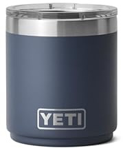YETI Rambler Lowball, Vacuum Insulated Stainless Steel Stackable Lowball with MagSlider Lid, Navy, 10 oz (296 ml)