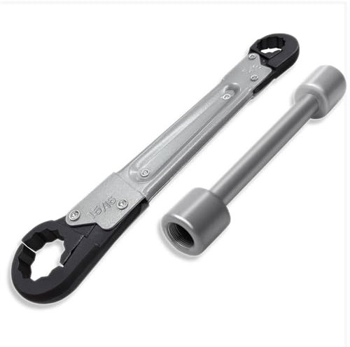Agatige Herramientas de plomería Kit de llave de tope de ángulo, juego de llaves de tope de ángulo Llave de plomería de acero niquelada profesional Herramienta de extracción de tope de