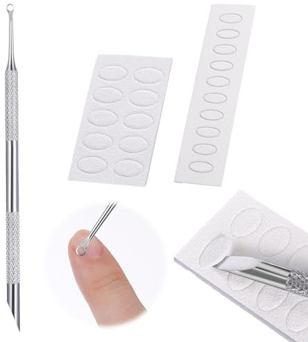 Qianyu Nagelhautschieber Edelstahl Doppelend Profi Nagelreiniger Nagelhautentferner Cuticle Pusher Remover Nagellack Entferner Mit Schleifpapier Maniküre Pediküre Nagelreinigungsgel Nagellackentferner