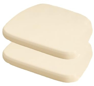 ZIBENE Sitzkissen Stuhl Oval, Stuhlkissen 2er Set Waschbar, 6cm Verdicken Memoryschaum Sitzkissens Gepolstertes für KüChenstuhl und Esszimmerstuhl, Sitzpolster Gartenstuhl Beige