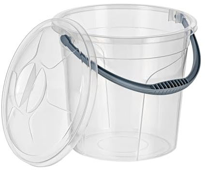 Best House | Clear Water Bucket | 20 Litres | 1 Pcs | Bucket with Lid & Carry Handle | Transparent Multipurpose Storage Bin for Kitchen, Garden Cleaning Water Animal Bird Feed Storage Buckets