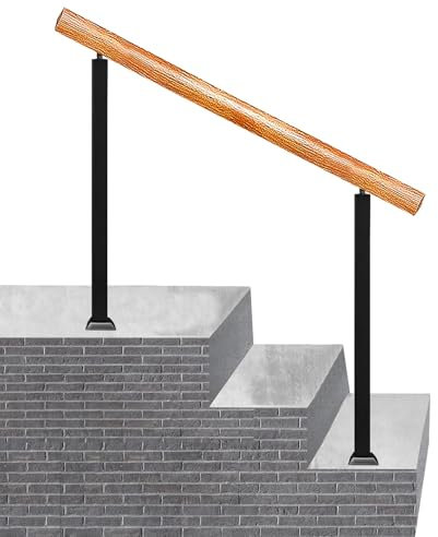 MEILISHAOMEI Holzhandläufe für Außenstufen, Außentreppengeländer, verstellbare Übergangshandläufe für Verandas mit Installationssatz, Handläufe für Terrassenbeläge (Höhe 85 cm, 130 cm/51 Zoll)