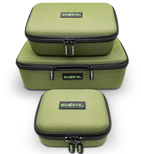 BD EYE UK 3-Pack EVA Fishing Tackle Storage Cases – Heavy-Duty Zip, Mesh Pocket – Waterproof Gear Organiser Boxes – Small/Medium/Large – Ideal for Lures, Tools & Accessories